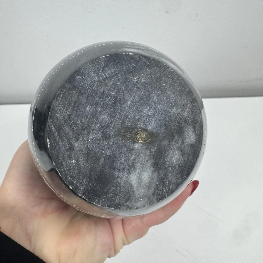 Black Stone Floral Etched Flower Vase Jar Small Decorative Modern‎ Contemporary